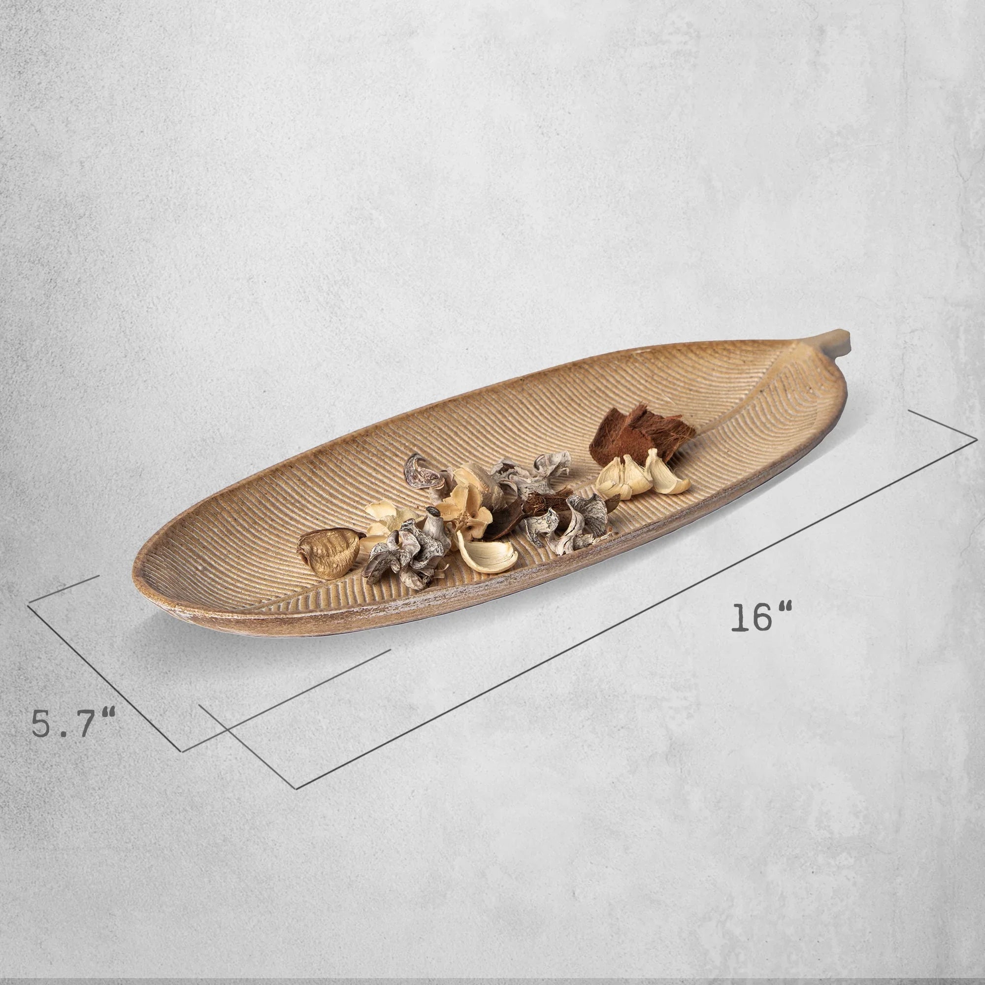 423 - Leaf Design Wood Tray - Elegant Jewelry Plate Tray with Intricate Leaf Design - Decorative Centerpiece for Home, Kitchen, and Events Porto Boutique