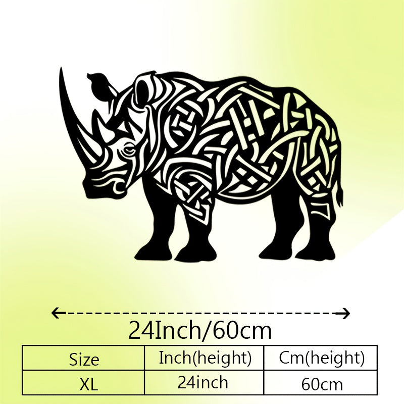 1pc Rhino Metal Wall Art, Rhino Statue Mural, Perfect for Living Room, Office, Safari Decor, Christmas Decor, Ideal Gift for Wildlife Enthusiasts