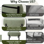 [Plush Extra Large Accent Chair] Plush Extra Large Mid Century Modern Accent Chair | Teddy Fabric Lounge Chair with Pillow, Sturdy Metal Frame (350lb) - Reading Armchair for Living Room, Bedroom & Office House Of Avana