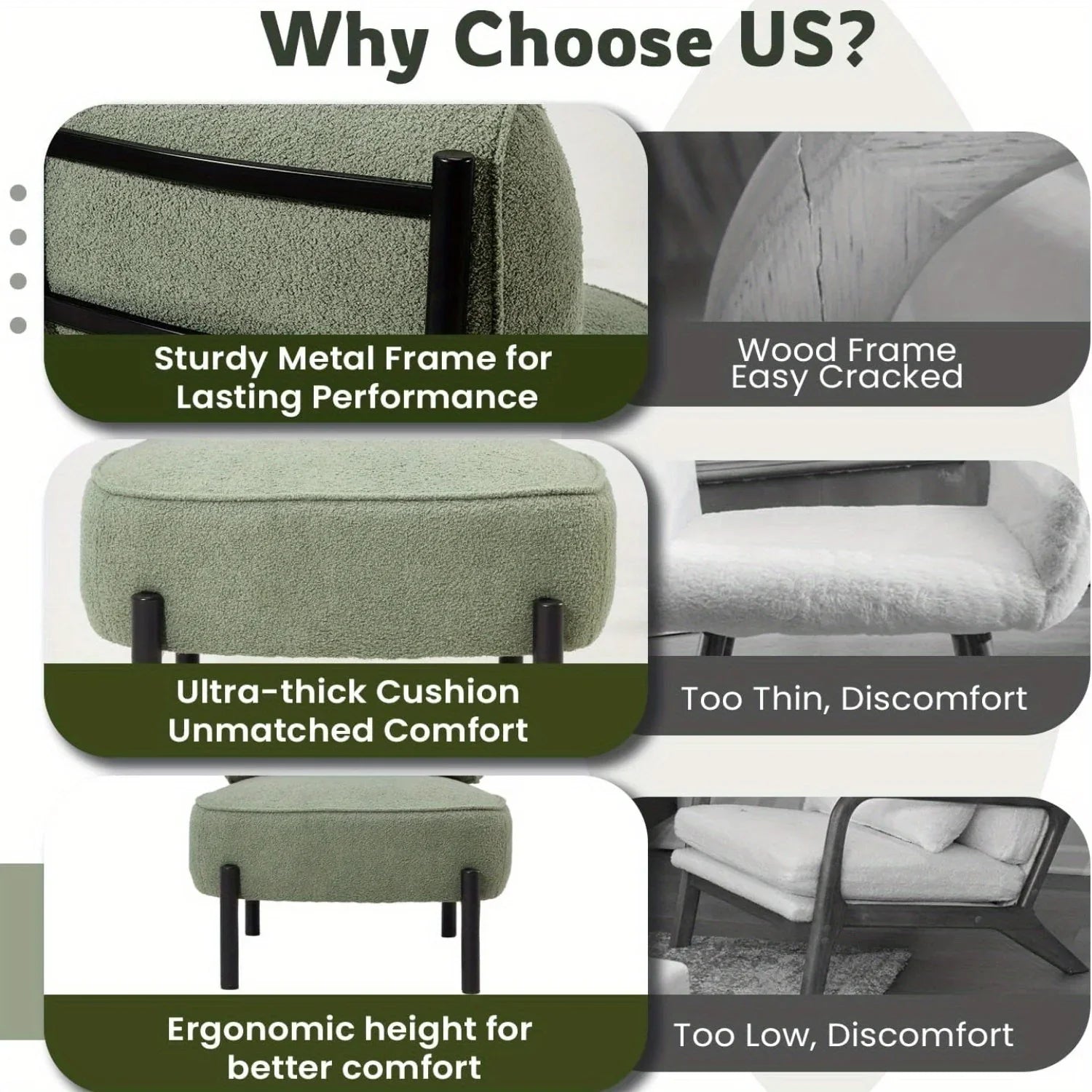 [Plush Extra Large Accent Chair] Plush Extra Large Mid Century Modern Accent Chair | Teddy Fabric Lounge Chair with Pillow, Sturdy Metal Frame (350lb) - Reading Armchair for Living Room, Bedroom & Office House Of Avana