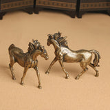 Miniature Majestic Bronze Stallion Pair Statue