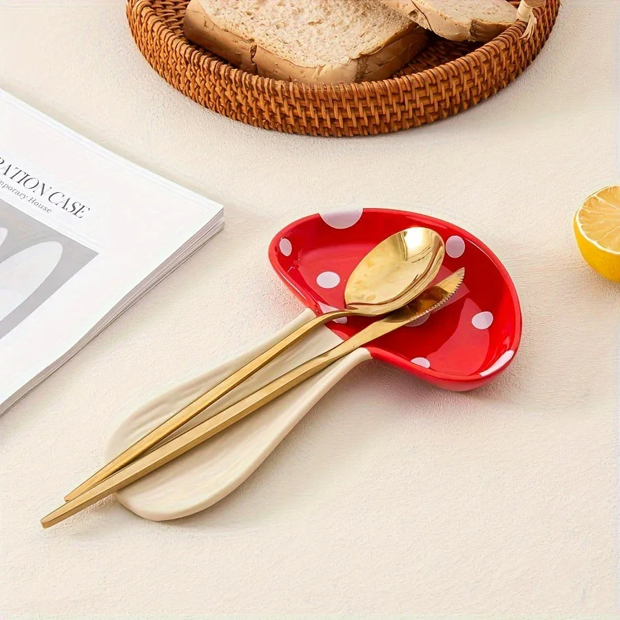Spoon Rest - Ceramic Mushroom Shape