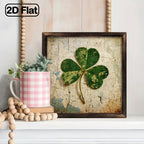 Shamrock Sign - Rustic Wooden Green 8x8 Inch