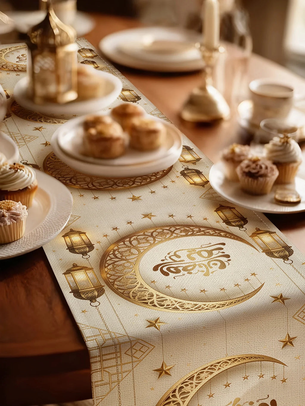 Polyester Table Runner - Rectangular Ramadan Lantern