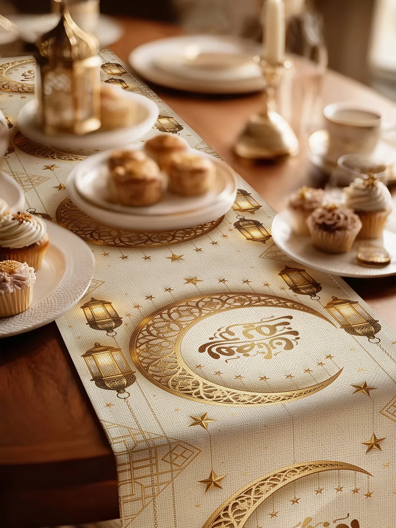 Polyester Table Runner - Rectangular Ramadan Lantern