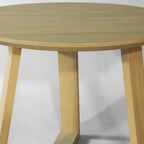 48 Inch Round Scandinavian Solid Wood Dining Table in Blonde