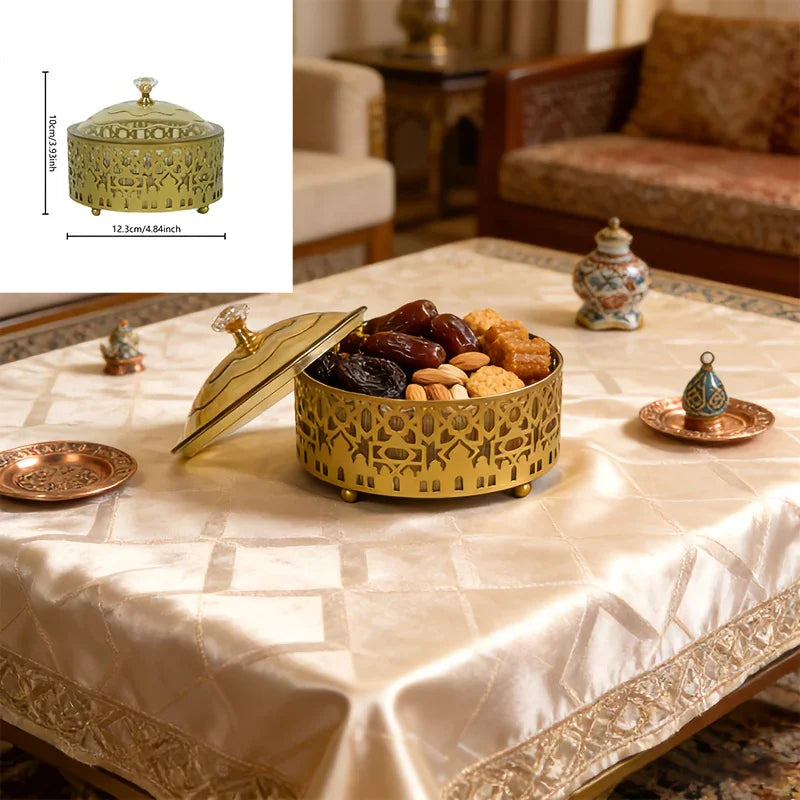 Ramadan Candy Jar - Golden Islamic Style