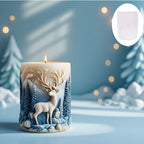 1pc Winter Deer Snow Scene 3D Silicone Mold - Exquisite Forest & Reindeer Carving Design, Flexible & Durable Reusable for Resin/Plaster/Candle Crafts, Perfect For Christmas Home Decor, Fireplace Ornaments & Holiday Gifts House Of Avana