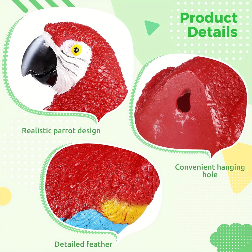 A Pair Simulation Parrot Wall Decoration, 12 Inch Lifelike Outdoor Golden Parrot Sculpture, Tropical Realistic Green And Red Parrot Bird Decoration, Used for Courtyard Gardens, Lawns, Trees, Walls House Of Avana