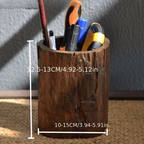 Pen Holder - Rustic Wood Small