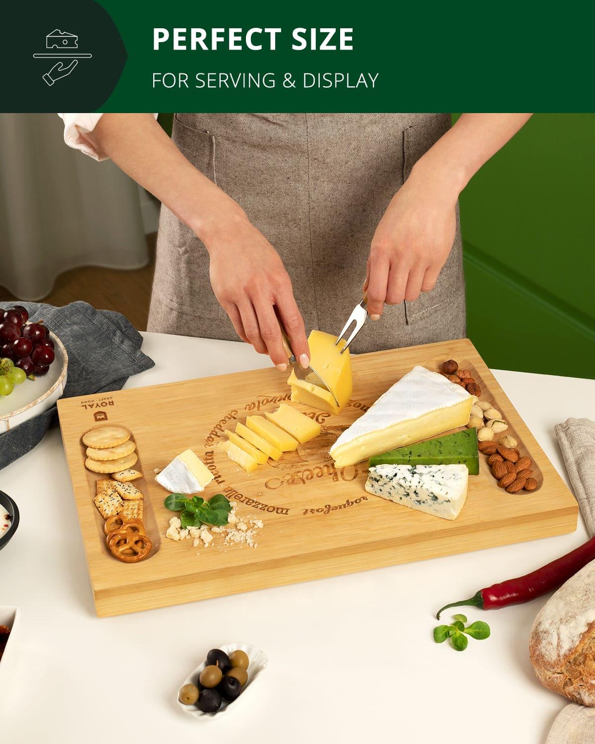 Cheese Board w/knives, 16.5"x11" Royal Craft Wood