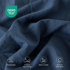 Stone Washed Duvet Cover Set - Navy