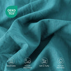 Stone Washed Duvet Cover Set - Teal