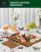 Cheese Board Set w/knives, 16.5“x11”, Brown Royal Craft Wood