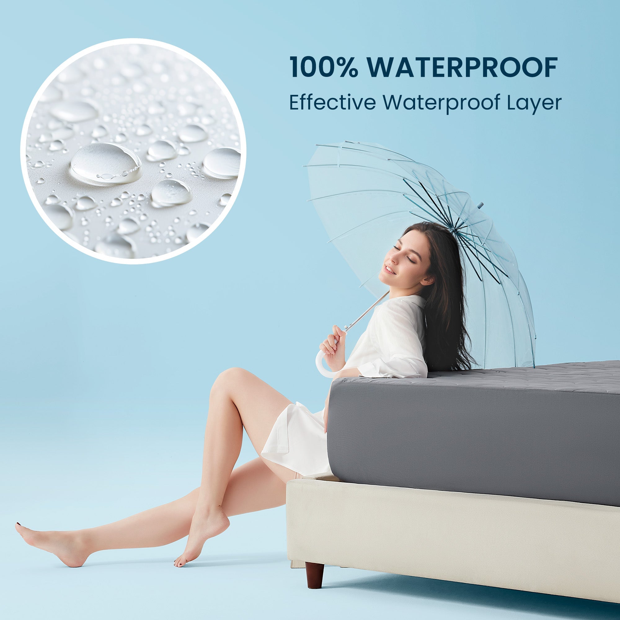 Cooling Mattress Pad - Waterproof Bedding Protector for Hot Sleepers