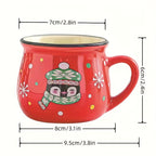4 Christmas Ceramic Coffee Mugs, Milk Cups- Microwave And Dishwasher Safe, Suitable for Hot And Cold Drinks, Gifts for Christmas/Thanksgiving Day, Festive Party Tableware, Bakery Dessert Cups, Water Cup, Cartoon Cup, Beer Mug House Of Avana