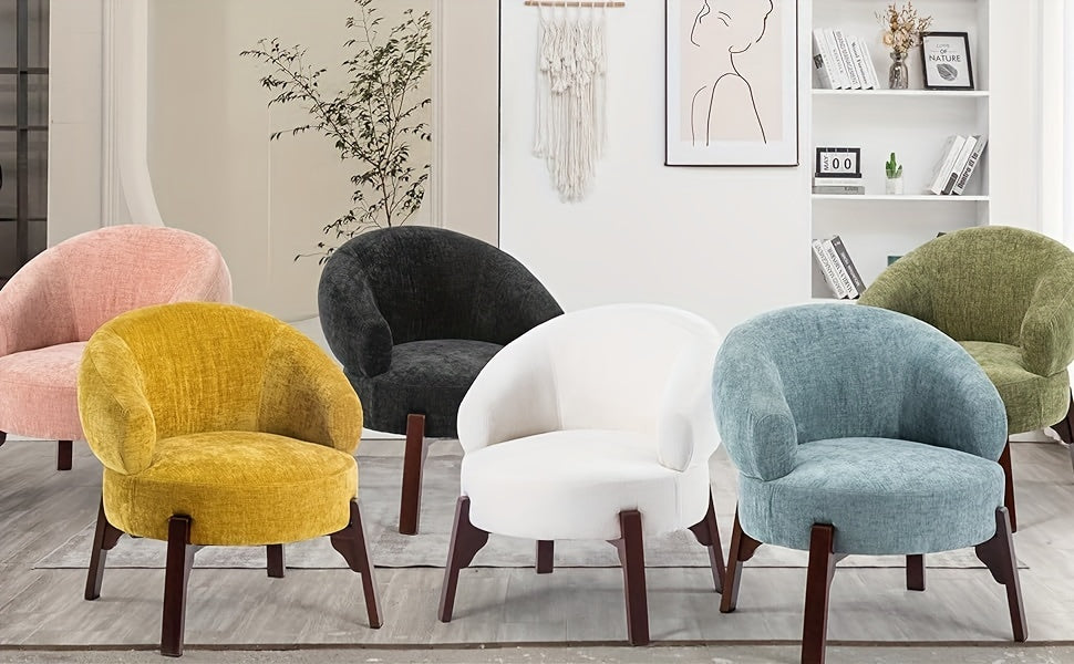 DYHOME 1pc Mid-Century Retro Modern Upholstered Lounge Chair Fabric Accent Chair Sturdy Wooden Frame Armchair, Living Room Bedroom Decoration House Of Avana