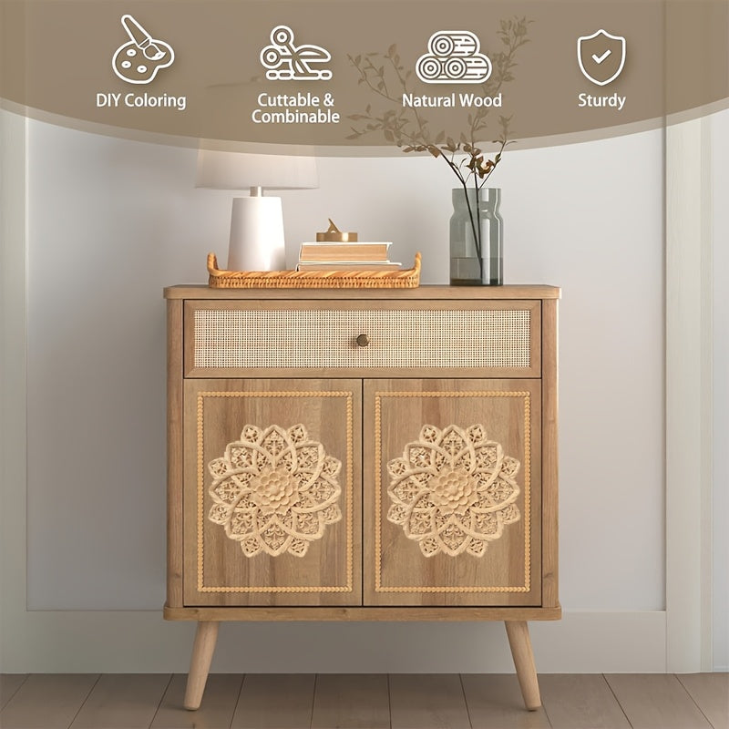 Wall Art - Unpainted White Wood Floral