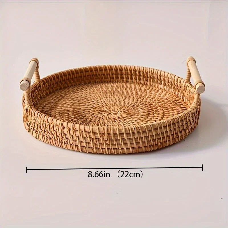 Handmade Rattan Trays - Fruit Plates, Heat-Resistant Mats