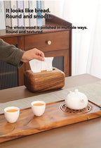 Handmade Bamboo Tissue Box Cover with Vintage Design - Solid Wood Storage Holder for Home Decor, Jewelry & Office Supplies, Decorative Storage Box, Natural Wood Finish House Of Avana