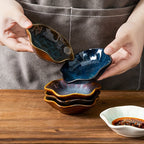 6pcs Kiln-Transformed Japanese Ceramic Sauce Dish, Flavor Dish, Vinegar Dish, Dipping Sauce Dish, Creative Glaze Underglaze Small Plate, Seasoning and Pickles Set House Of Avana