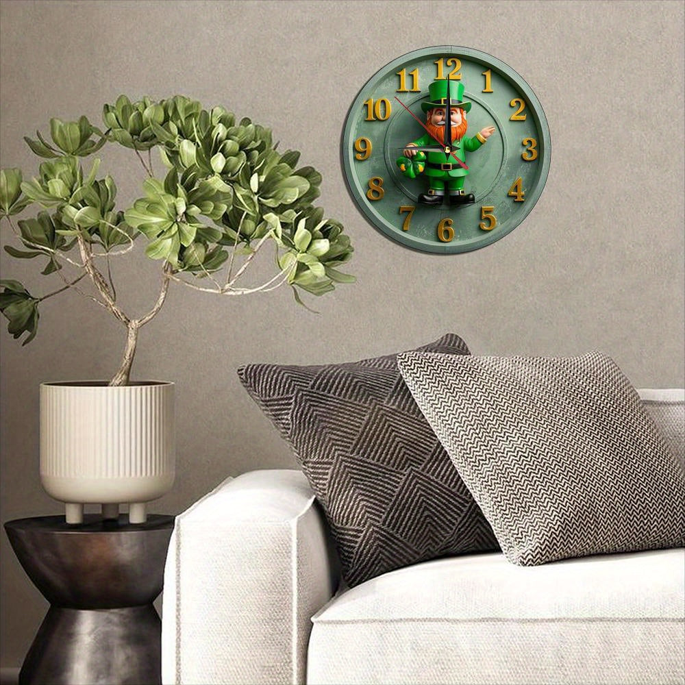 Wall Clock - Silent Wooden Round