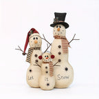 1pc 3-Snowman Family Set-Like Doll Christmas Decoration - Small Stacked Snowmen Figures with "Let It Snow" Label-Like Tags, Durable Non-Toxic Material for /Outdoor Tabletop, Window Sill & Holiday Party Gift (-Free Assembly House Of Avana