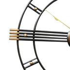 60cm Extra Large Metal Skeleton Wall Clock, European Retro Creative Wrought Iron Round Wall Clock Roman Numerals Silent Non Ticking Unique Unusual Clock, Outdoor Garden Clock, Perfect for Living Room, Bedroom, Kitchen, Garden House Of Avana