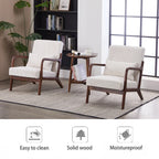 Mid-Century Modern Accent Chair, Arm Chair Living Room Chairs with Pillow Upholstered Reading Chair with Solid Wood Frame & Living Room Bedroom Balcony (beige) Streamdale Furniture