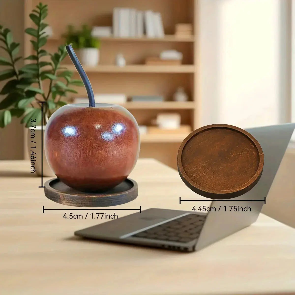 S Wooden Apple-shaped Diffuser, Suitable for Cars, Home & Desktop Decor with Tray, Natural Wooden... - House Of Avana [[SKU:HOA-SCU-216]]