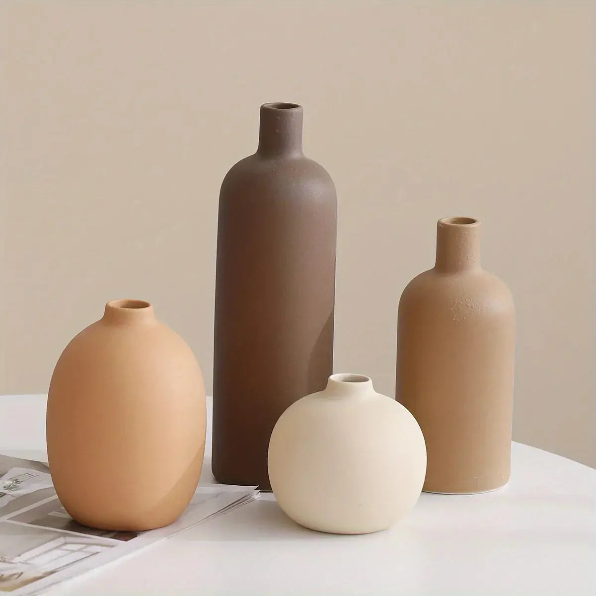 S Decorative Style Ceramic Vase, Multi-piece Combination Creative Home Living Room Tabletop Decorative... - House Of Avana [[SKU:HOA-VAS-408]]