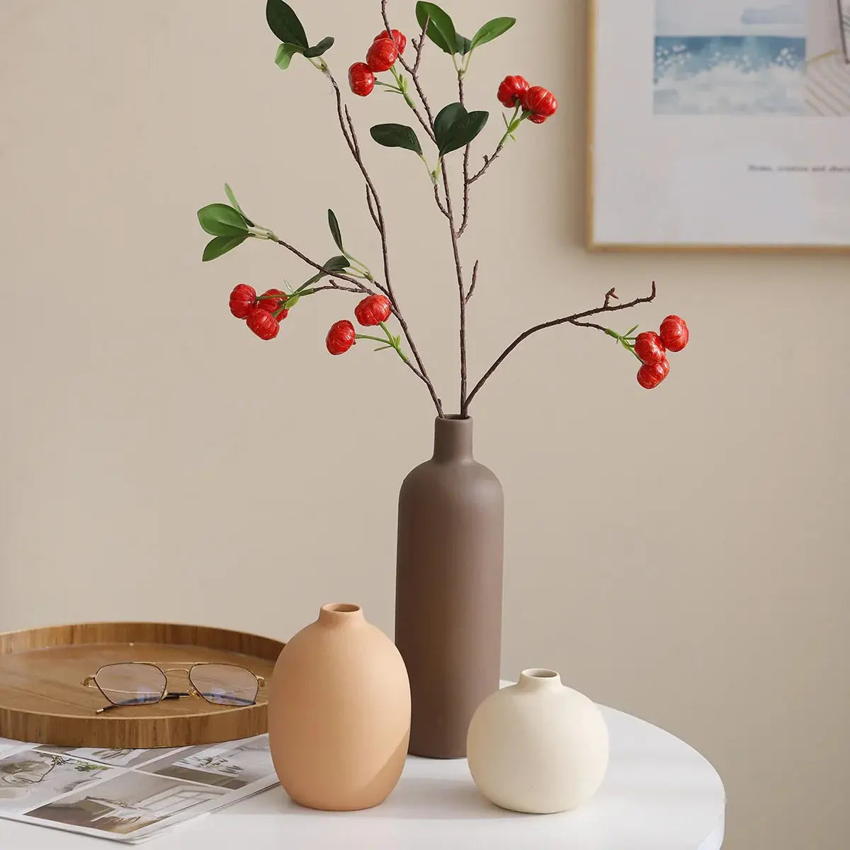 S Decorative Style Ceramic Vase, Multi-piece Combination Creative Home Living Room Tabletop Decorative... - House Of Avana