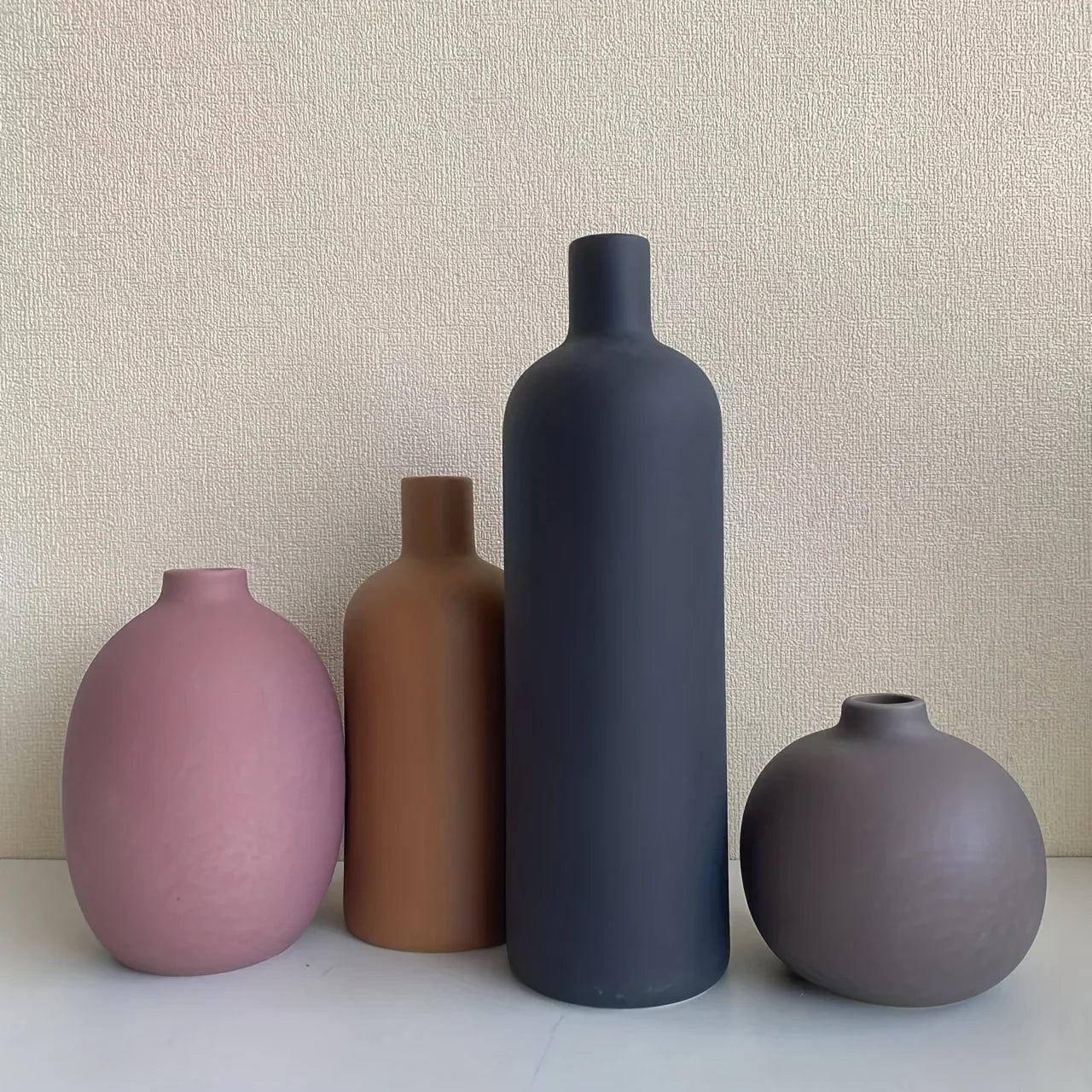 S Decorative Style Ceramic Vase, Multi-piece Combination Creative Home Living Room Tabletop Decorative... - House Of Avana