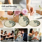 S Elegant Glass Coasters with Olive Design - Heat-resistant, Waterproof, Ideal for Home, Office, Cafe,... - House Of Avana