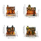 4pcs of Christmas Decorations Resin Small House Micro Landscape Christmas Creative Luminous Small House New Year Gifts Christmas Gifts Desktop Decoration Small Ornaments The Best Gift for Friends And Family House Of Avana