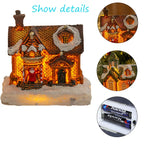 4pcs of Christmas Decorations Resin Small House Micro Landscape Christmas Creative Luminous Small House New Year Gifts Christmas Gifts Desktop Decoration Small Ornaments The Best Gift for Friends And Family House Of Avana