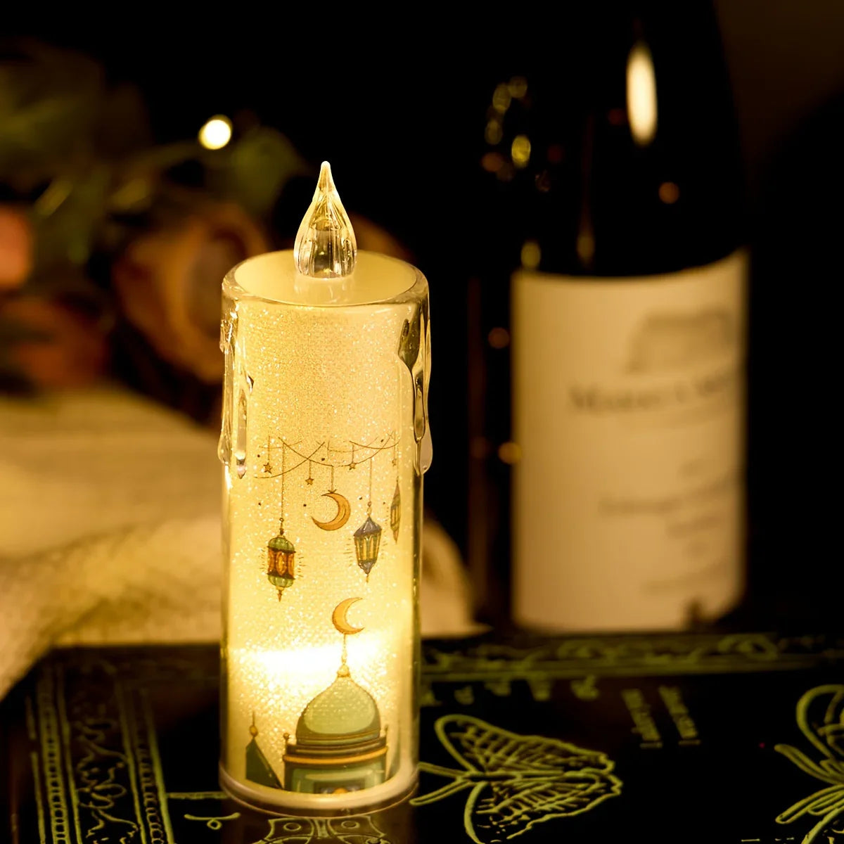 Pack of 4 LED Electronic Luminous Candle Lights, Ramadan Festival Activity Candles, Holiday Candles, Blessing Candle Lights, Atmosphere Decorative Lights, Ramadan Decoration and Arrangement Lights, Bedroom Ornament Decorative House Of Avana