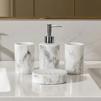 S Set of Marble Pattern, Ceramic Bathroom Toiletry Set, Mouthwash Cup, Toothbrush Cup, Lotion Bottle,... - House Of Avana [[SKU:HOA-TUM-003]]