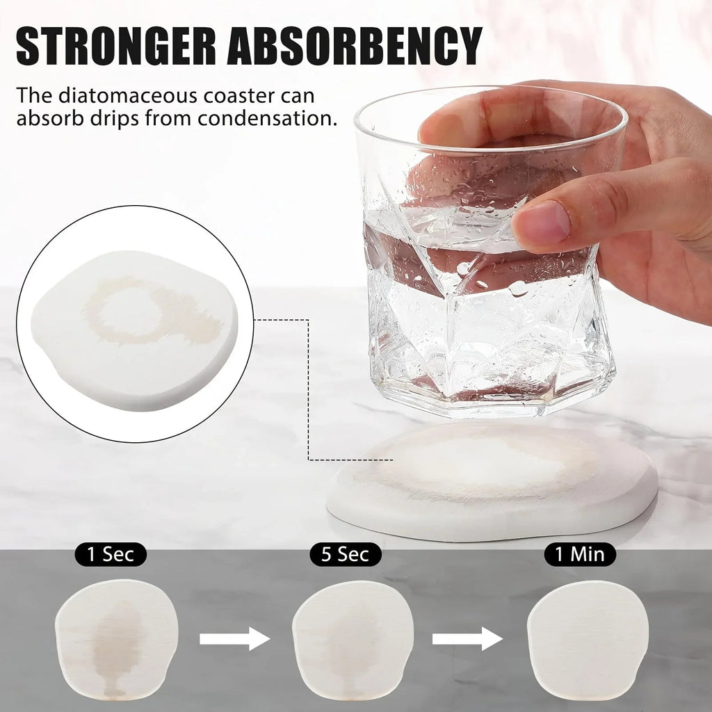 S Waterproof Quick-dry Coaster Set, Coffee Bar Desk Decor Essential, Stone Design Repels Stains, Fashion... - House Of Avana [[SKU:HOA-DSK-006]]