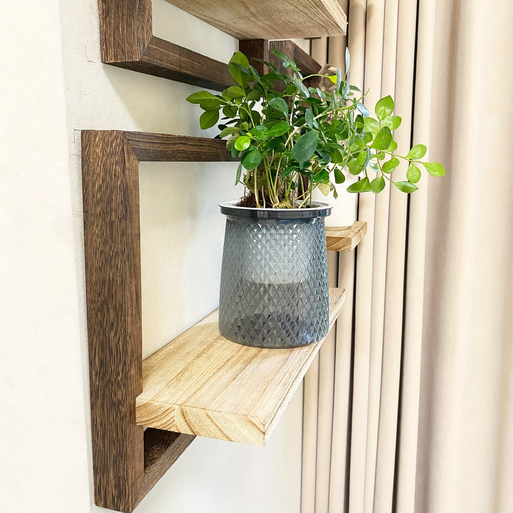 4pcs Wooden Wall Shelf Set - Modern Floating Shelves for Living Room Decor, Frame Display Boxes, No Electricity Required House Of Avana