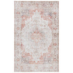5 ft. x 8 ft. Traditional Persian Style Washable Boho Light Grey Red Area Rug