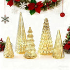 5pcs Luminous Christmas Tree Statue Ornament - Golden Silvery Luminous Christmas Tree, Exquisite Christmas Festival Decoration Ornament&Plaque - Suitable for Room Desktop Home Decoration - Suitable for Black Friday Home Party House Of Avana