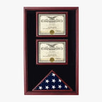 2 Certificates Flag Display case - Black.