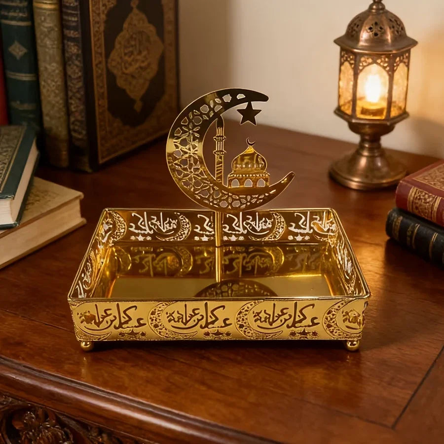 Metal Castle Storage Box - Gold Eid Centerpiece