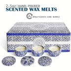 16pcs Blue And White Porcelain Scented Candle Smokeless, No Drip, Elegant Romantic Candle, Suitable For Family, Swimming Pool, Sabbath, Wedding, Church, Also Very Suitable For Halloween, Thanksgiving, Valentine'S Day And So O House Of Avana