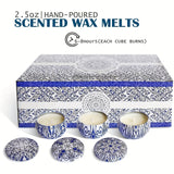 16pcs Blue And White Porcelain Scented Candle Smokeless, No Drip, Elegant Romantic Candle, Suitable For Family, Swimming Pool, Sabbath, Wedding, Church, Also Very Suitable For Halloween, Thanksgiving, Valentine'S Day And So O House Of Avana