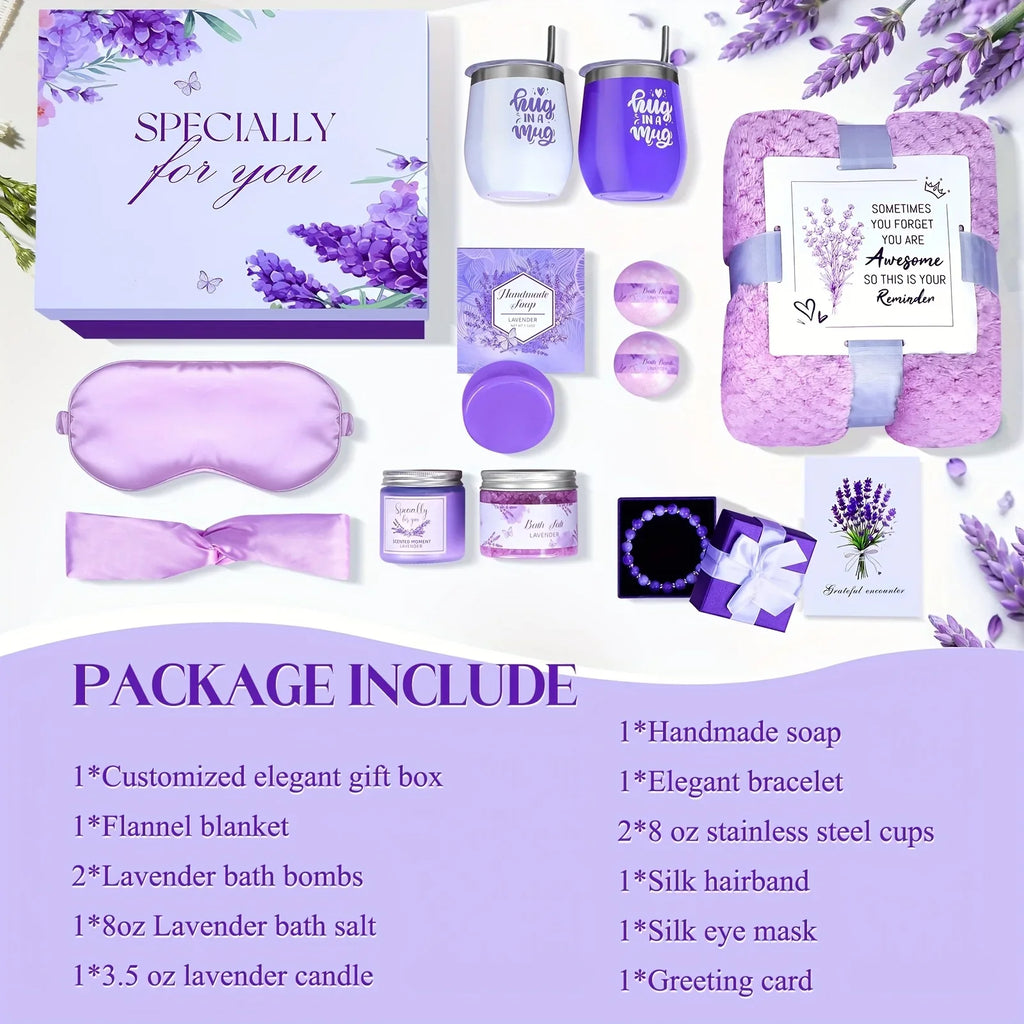 with 2 Insulated Tumblers, 12pcs Self Care Package Unique Lavender Get Well Soon Gifts for Women, Birthday Gifts, Christmas Gifts, Relaxing Spa Gift Box for Her Mom, Wife, Sister, Best Friend, Thoughtful Presents, Holiday Pre House Of Avana