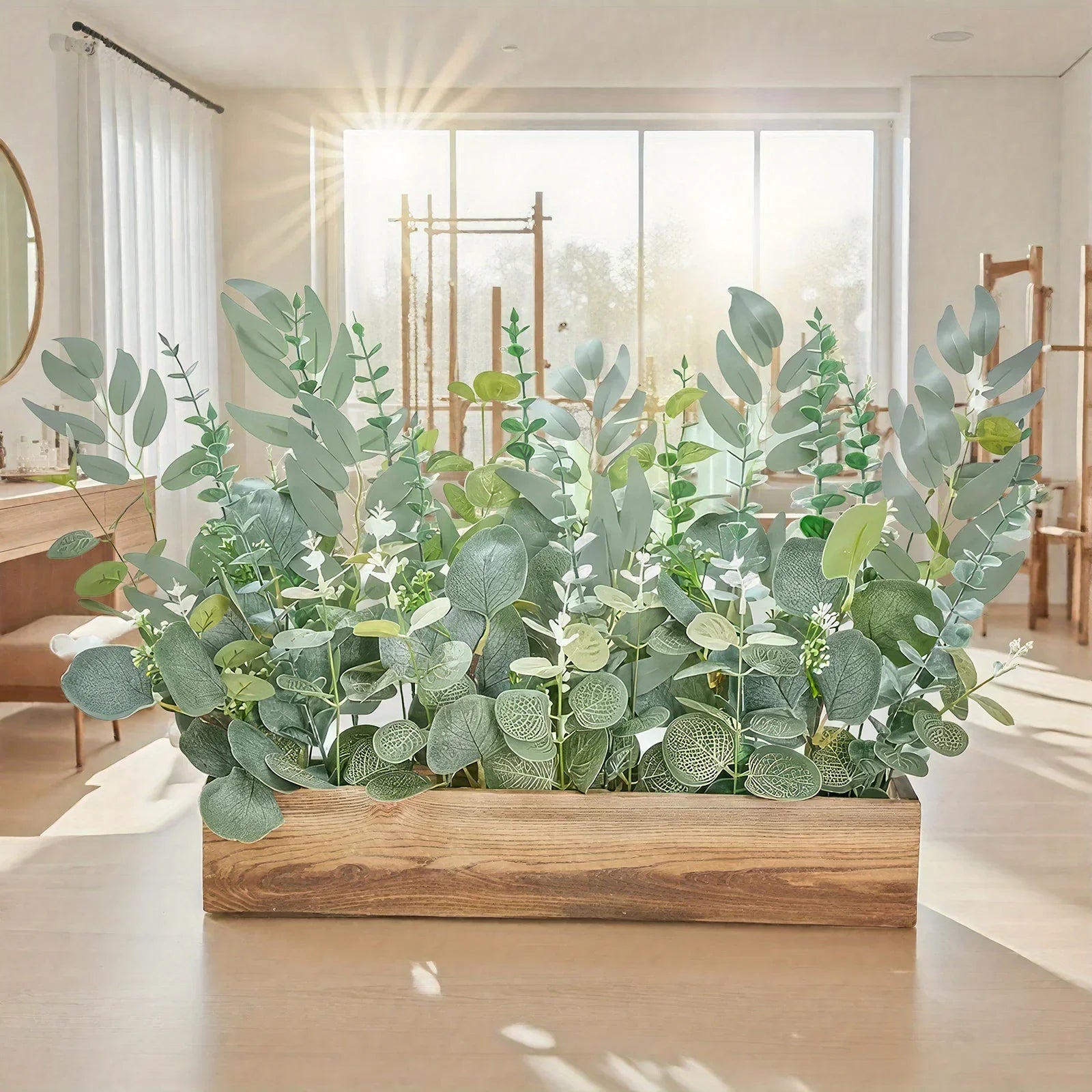 50pcs Realistic Artificial Eucalyptus & Flowers Set – 4 Leaf Types, Assorted Faux Greenery for Rustic DIY Floral Decor, Perfect for Weddings, Engagements, and Home Decor, Artificial Outdoor Flowers House Of Avana