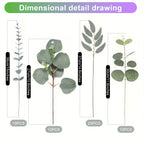 50pcs Realistic Artificial Eucalyptus & Flowers Set – 4 Leaf Types, Assorted Faux Greenery for Rustic DIY Floral Decor, Perfect for Weddings, Engagements, and Home Decor, Artificial Outdoor Flowers House Of Avana