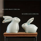 Bunny Figurine - Ceramic White Pair
